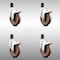 Service Caster 5 Inch 316SS High Temp Glass Filled Nylon 1-1/2 Inch Stem Caster Set Lock Brake SCC-SS316TTLEX20S514-GFNSHT-112-4 - alternate 1